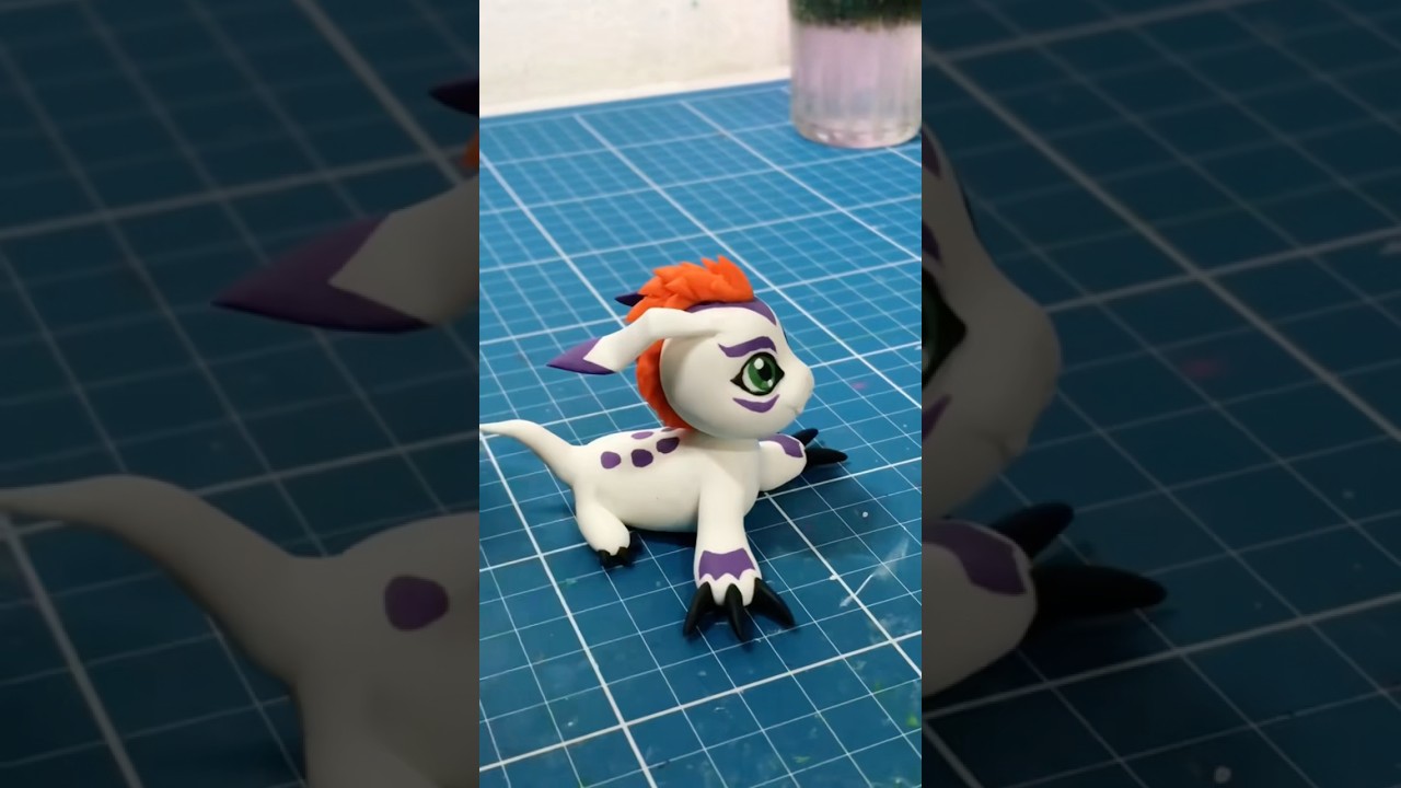 Gomamon tutorial clay modeling (​⁠@Pokekismon ) #diy #handmade #clayart #digimon #biscuit