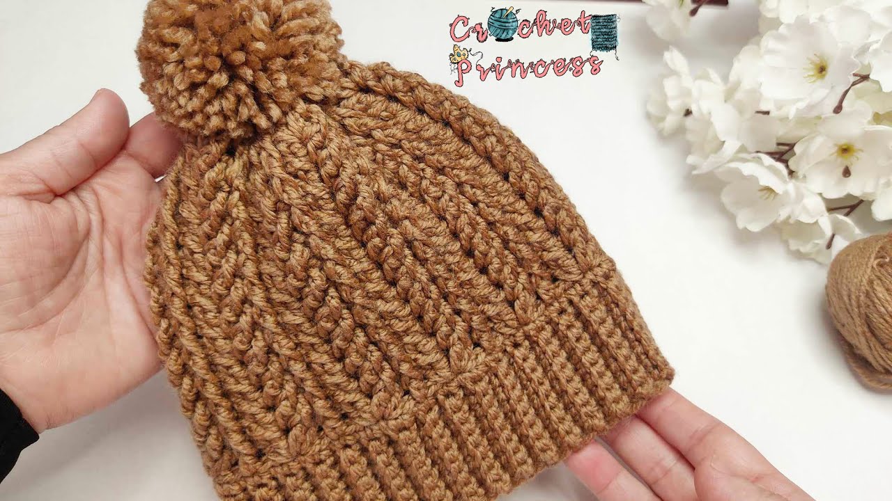 كروشيه ايس كاب لاي مقاس بغرزة مجسمة رجالي ونسائي (طاقية ، قبعة) Crochet icecap