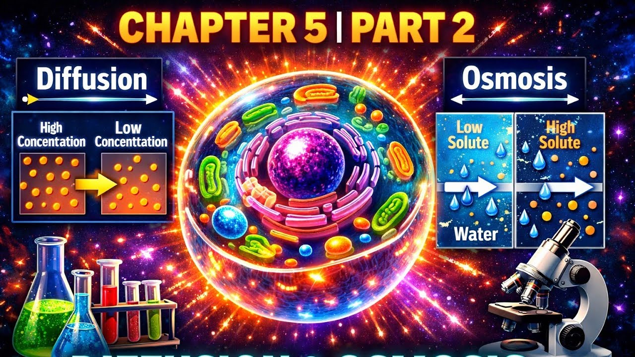 Chapter 5 | (Part-2) | Cell Structure, Diffusion & Osmosis Explained