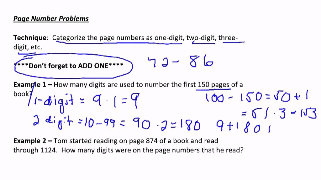 Page Number Problems