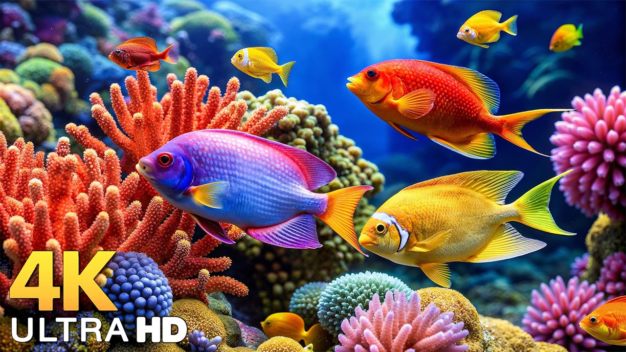 The Best 4K Aquarium - Marine Life, Sea Animals and Coral Reef Fish Tank Sounds for Deep Sleep #2