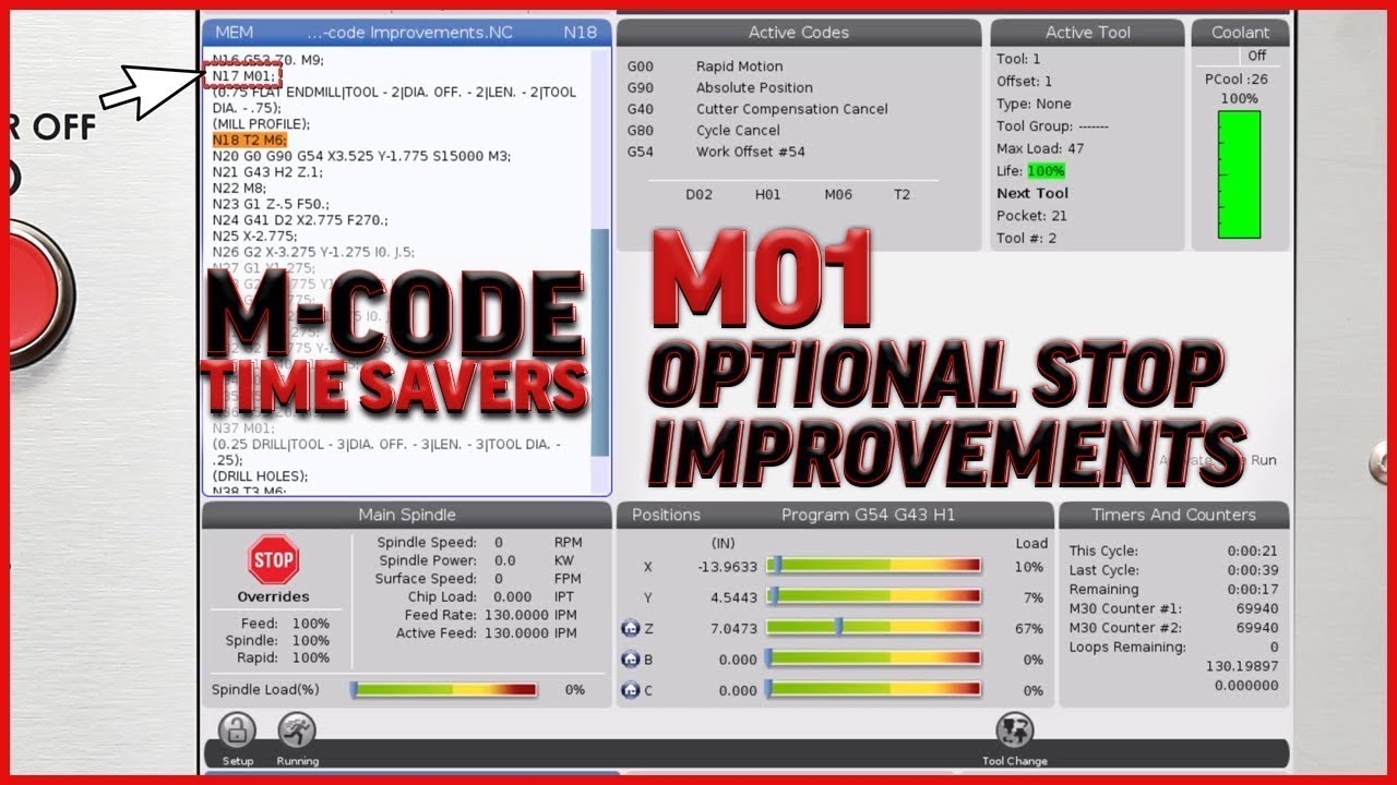M Code Time Savers - M01 Optional Stop Improvements - Haas Automation