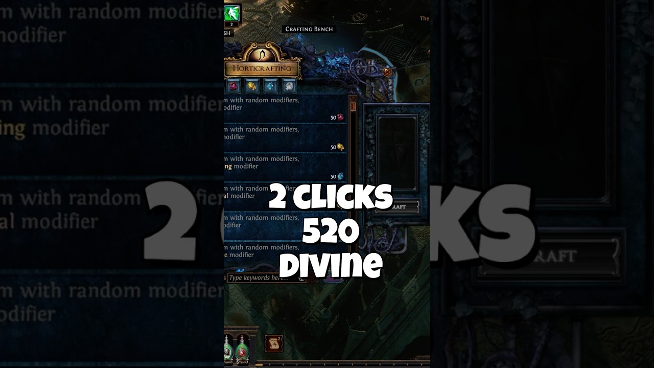 Path of Exile - House of Mirrors Gamble 520 Divine #pathofexile #poe #gaming #shorts #shortvideo