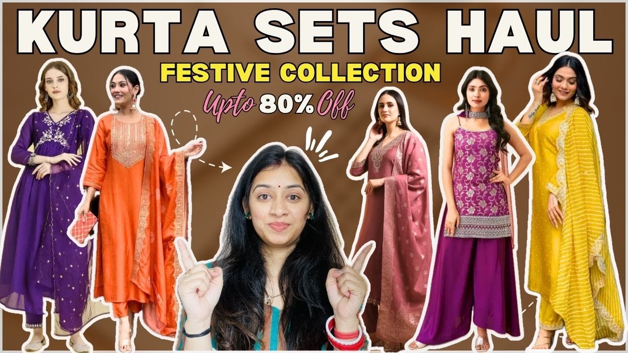 Flipkart Big Sale 🔥 Festive wear KURTA SET haul upto 80% off | KURTA SET for Karwachauth & Diwali