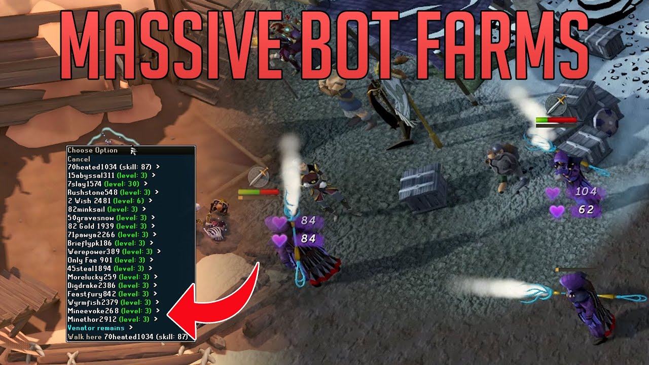 MASSIVE bot farms in Runescape 3