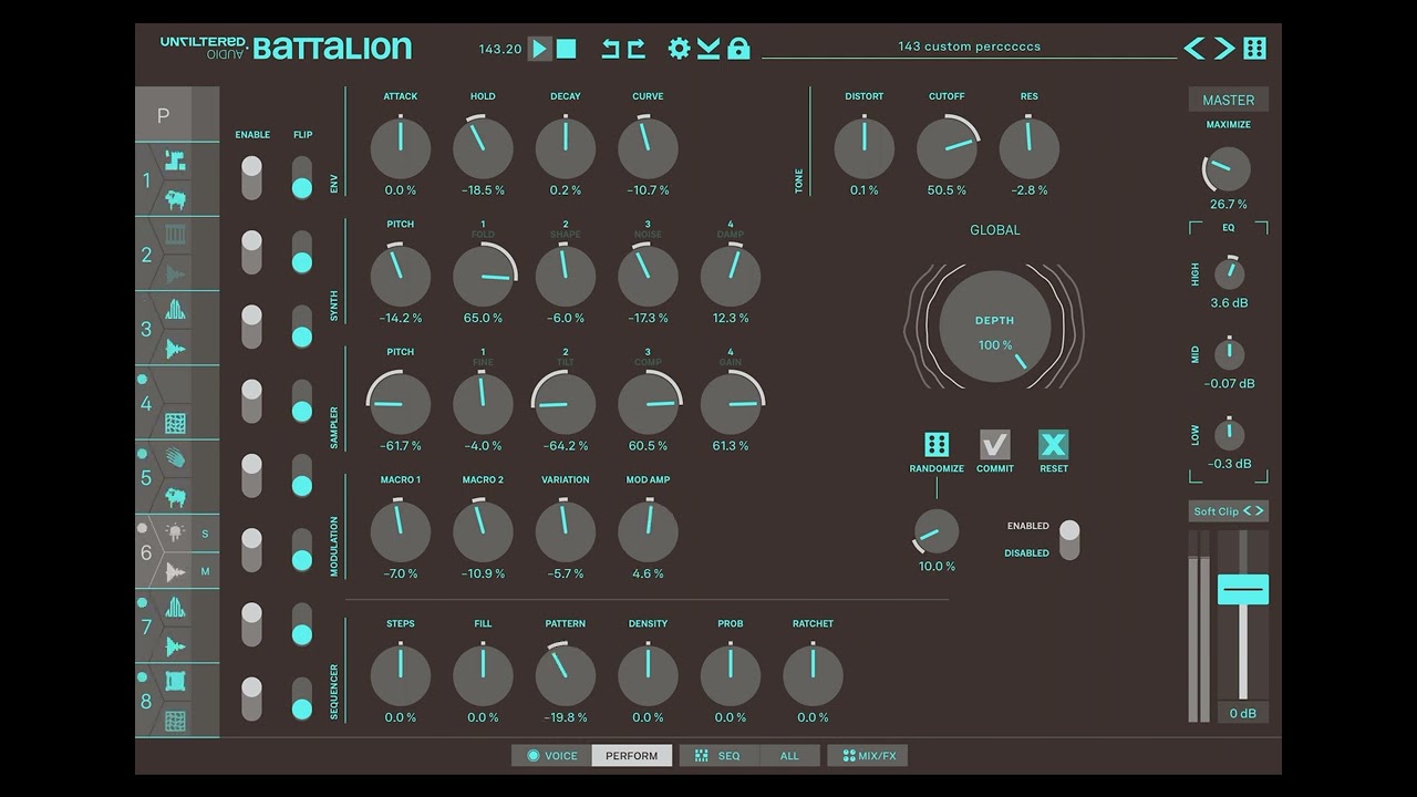Custom Percussion Jam 143 3.11 | UA Battalion