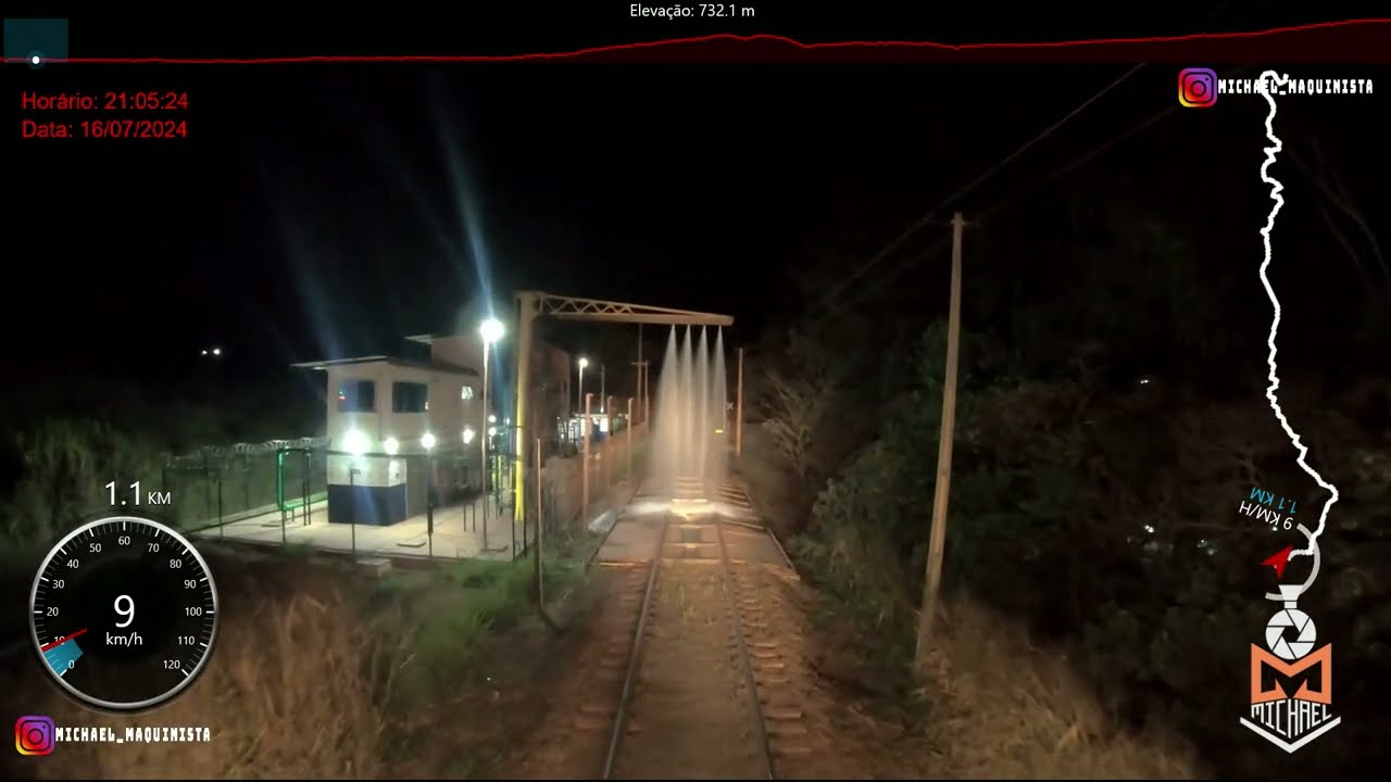 Viagem completa do trem de minério NEH0232 partindo do pátio de Sarzedo Novo até o P1-7