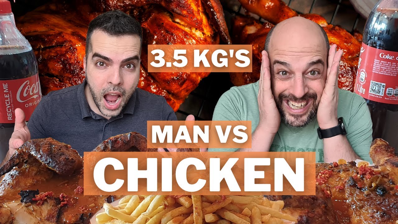 South Africa's BIGGEST Chicken challenge - Man vs Food - Man vs Chicken - Peri Peri Frangos - BraCel