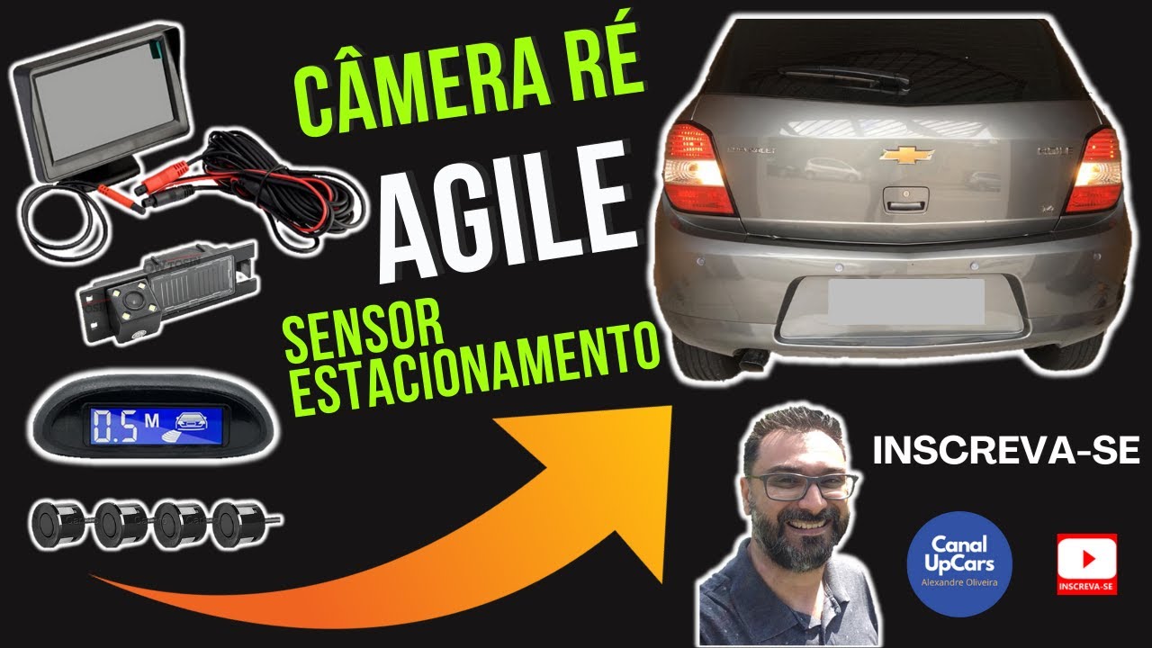 Como instalar câmera de ré e sensor de estacionamento Agile
