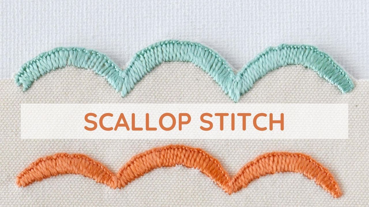 How to embroider Scallop stitch edging