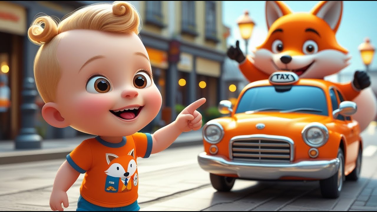 Fox Drives Taxi Around City | Fun Kids Song | Playful City Adventure Rhyme