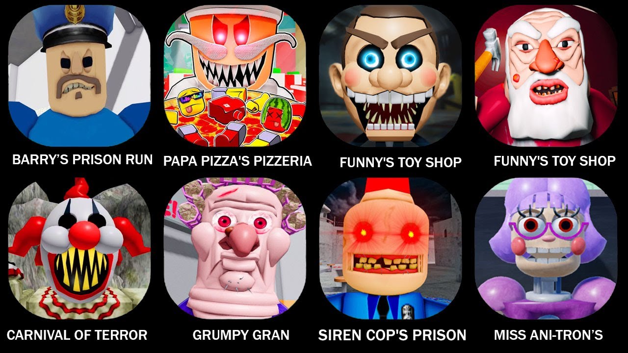 BARRY'S PRISON RUN (OBBY) ESCAPE PAPA PIZZA'S PIZZERIA OBBY FUNNY'S TOY SHOP MISS ANI-TRON’S #roblox
