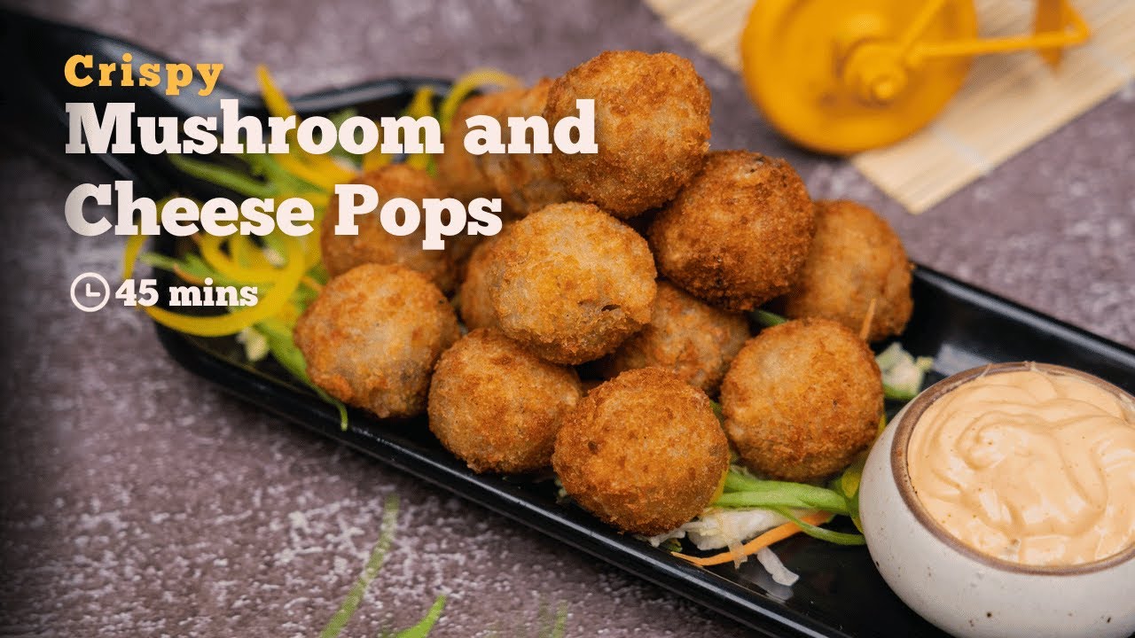 Mushroom and Cheese Pops Recipe | Easy Appetizer Idea | Party Snack | Cookd