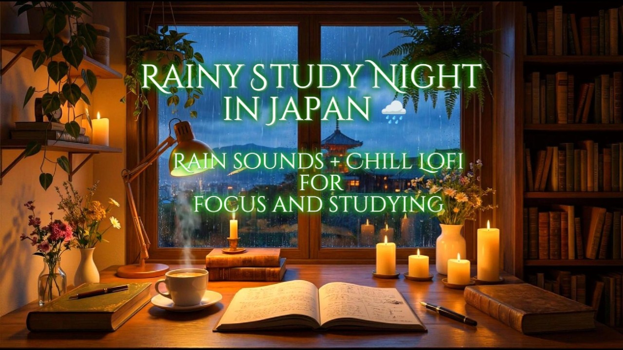 Calm Rainy Night Lofi | Relaxing Study Music with Rain Sounds