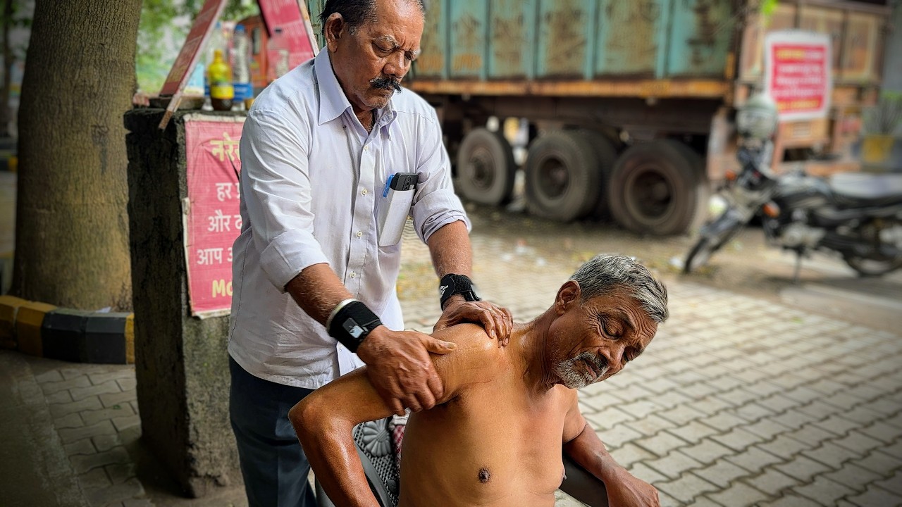 Asmr painkiller BACK & SHOULDER massage Therapy  by Indian barber Narsa baba (painkiller baba)