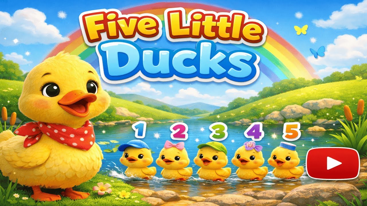 Five Little Ducks Learn Counting | Learn Nursery Rhymes & Kids Songs