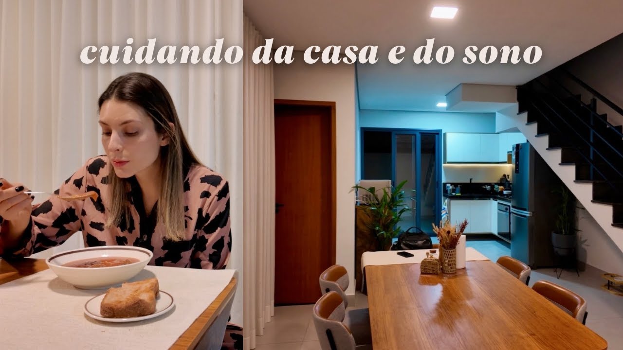 Limpeza de manutenção na casa, rotina da noite com dicas para dormir bem e review do meu travesseiro