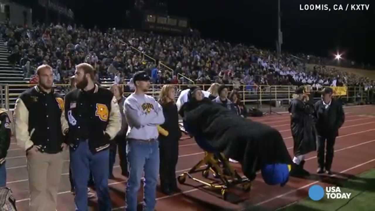A dying wish granted at a high school football game
