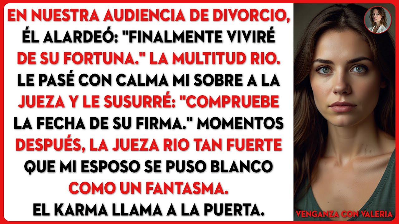 En Nuestra Audiencia de Divorcio, Mi Esposo Alardeó de que Viviría de Mi Fortuna, Luego...