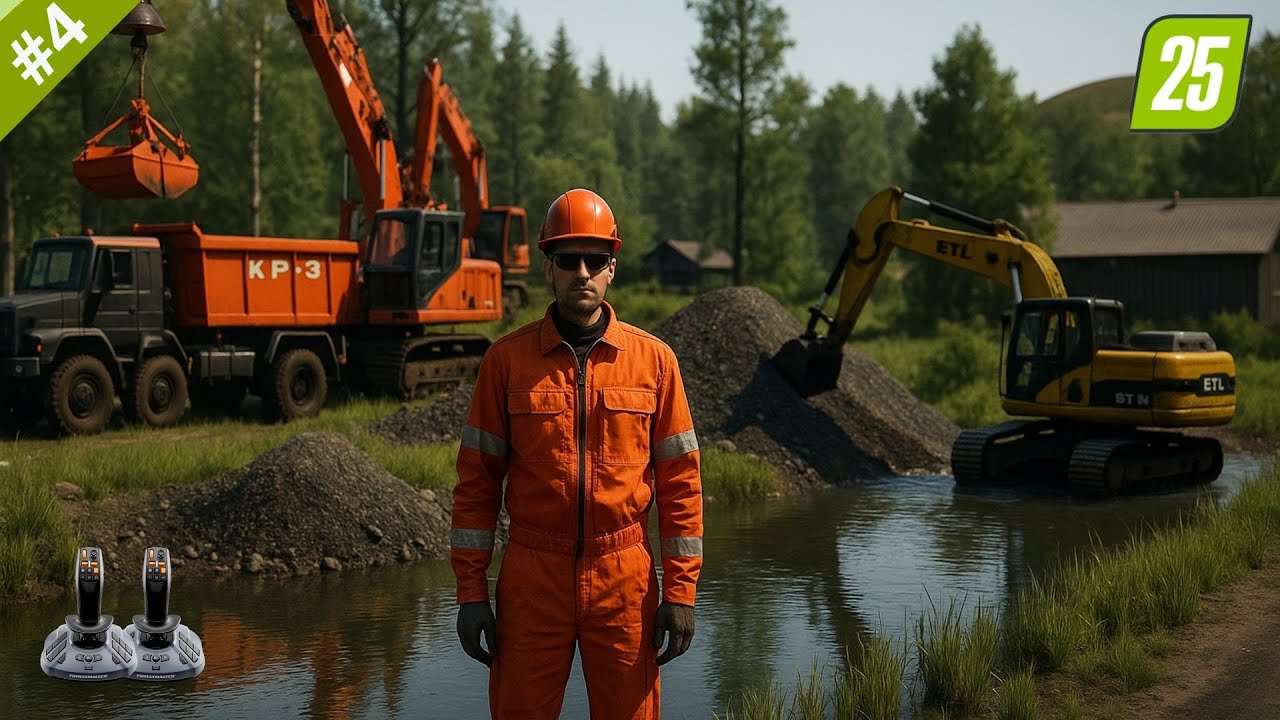 FS25 Epic Riverbed Cleanup Near My Farm Base &ndash; Farming Simulator 25 Realistic Construction TerraFarm