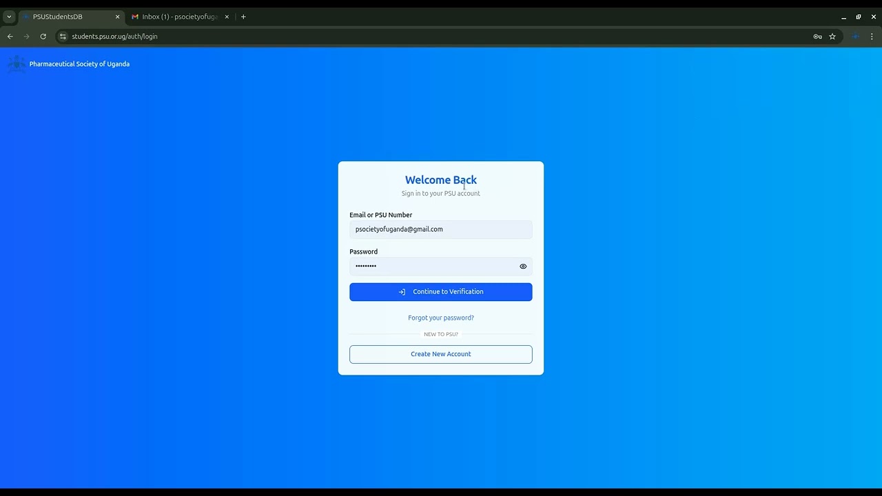 PSU STUDENTS DB Account activation