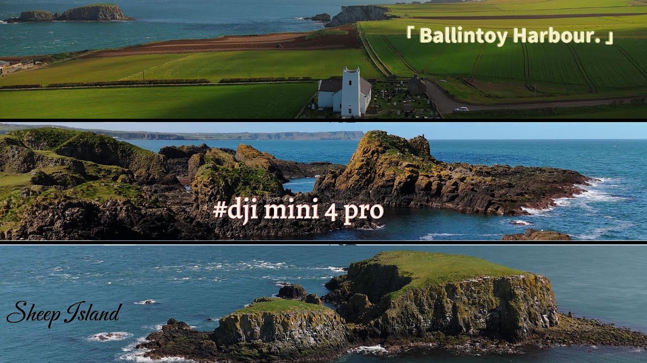Dji mini 4 pro. Ballintoy Harbour from above.