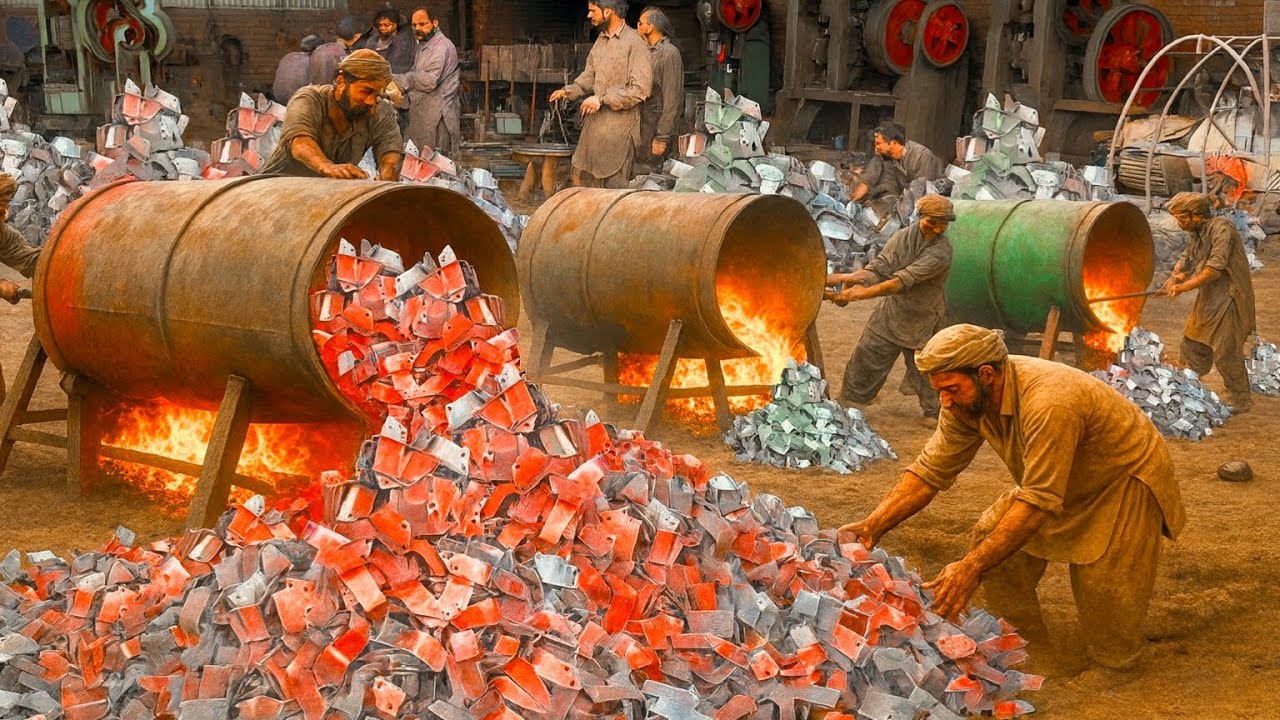 South Asian Factory Secrets - Pakistani Factory Makes Giant Steel Rotavator Blades Mass Production 