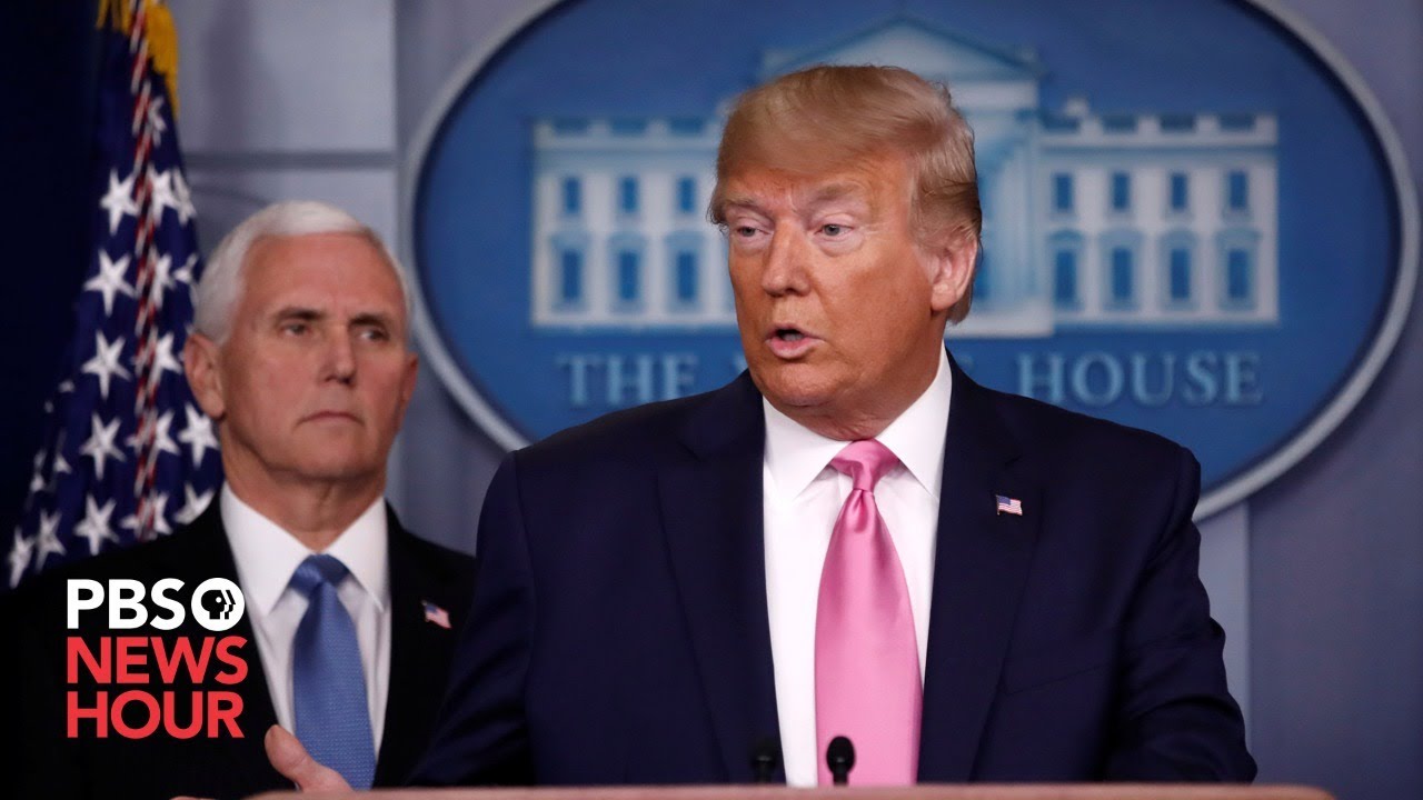 СМОТРИТЕ В ПРЯМОМ ЭФИРЕ: Трамп проводит брифинг по коронавирусу совместно с целевой группой Белог...