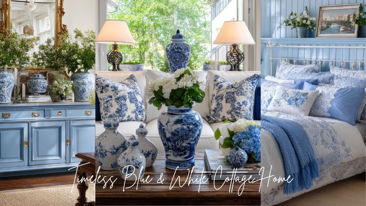 Timeless Blue & White Cottage Home 🩵🤍 | Romantic Shabby Chic Vintage Style