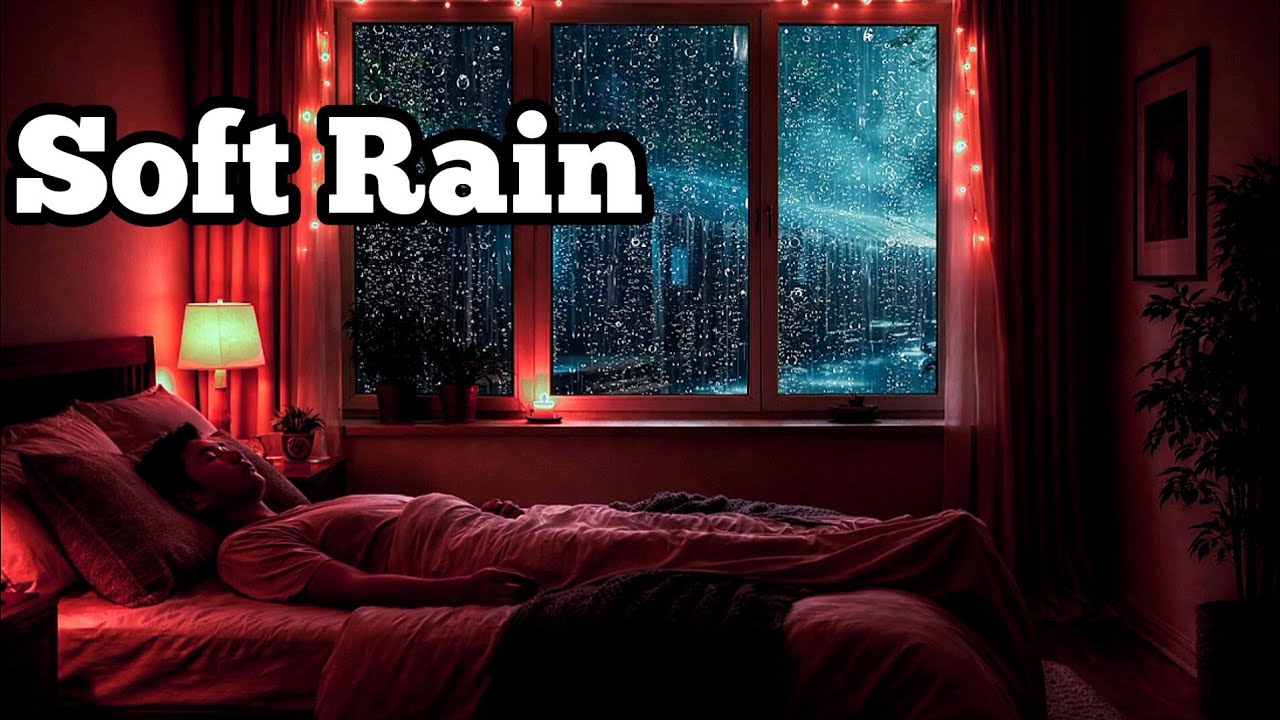Rain Sounds in a Dark Bedroom (No Ads) Relaxing Ambience for Deep Sleep, Focus, and Meditation
