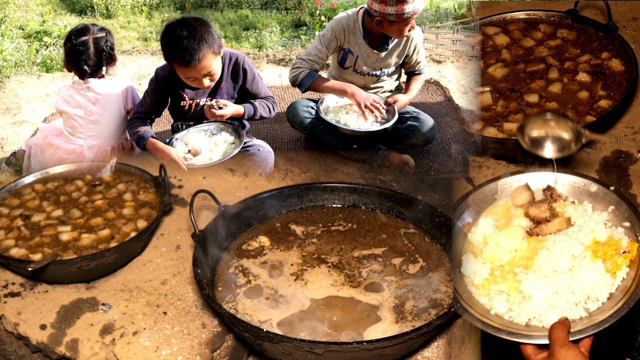 House Puja and Food Party in the village
