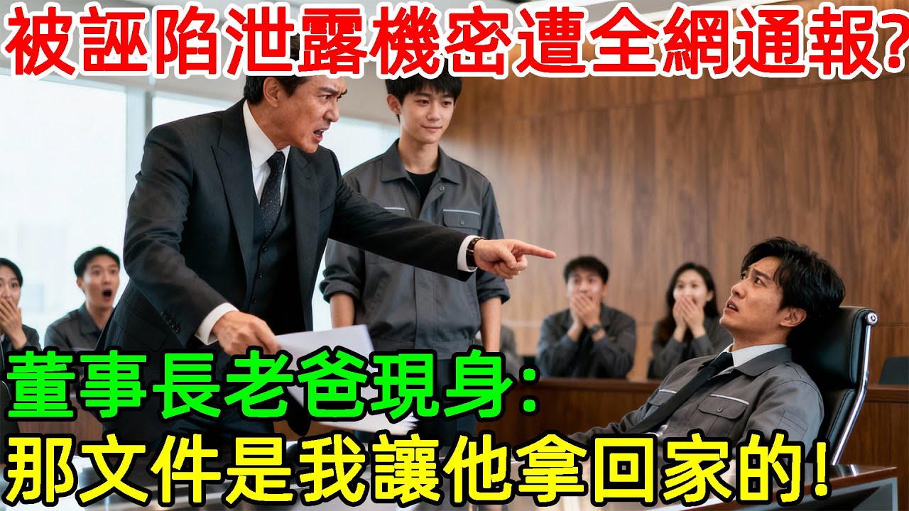 被誣陷泄露機密遭全網通報？董事長老爸現身：那文件是我讓他拿回家的！#情感#故事#正能量#故事频道#故事分享