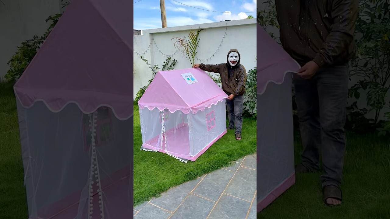 Pink Tent house 🏠 unboxing And Fitting
