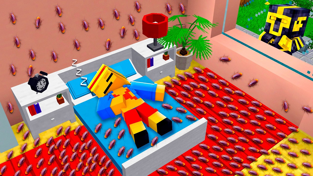 TROLLEO i MI AMIGO z CUCARACHAS, SU CASA i MINECRAFT 😱