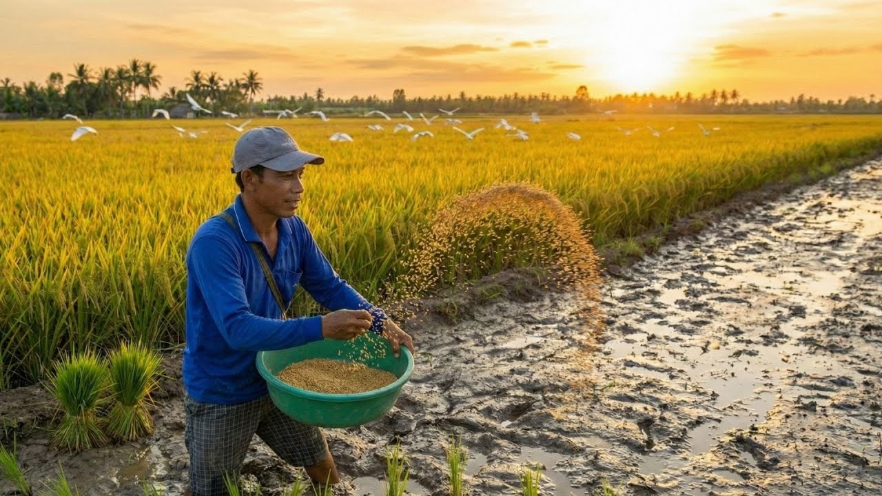 No Tractor. No Machine. Just One Man and a Rice Field (Daily Life)