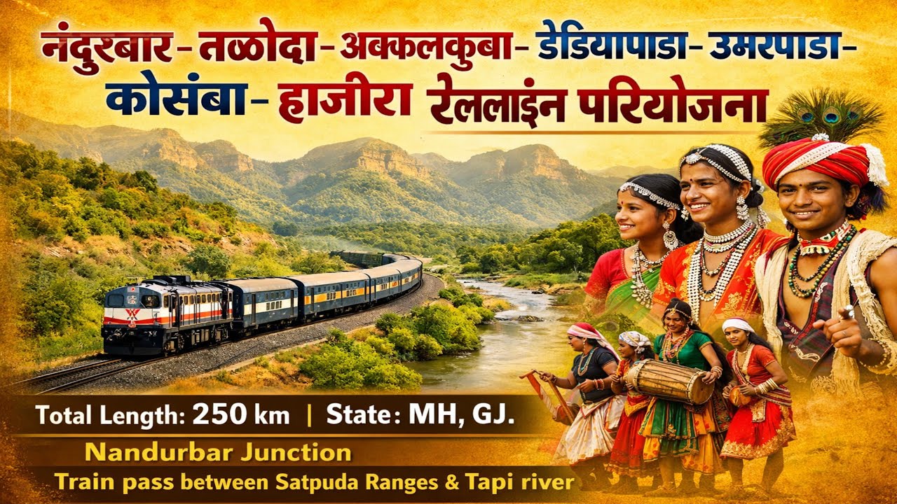 Nandurbar- Taloda- Akkalkuwa- Dediyapada- Umarpada- kosamba -Hajira rail line #tribal #triballife 