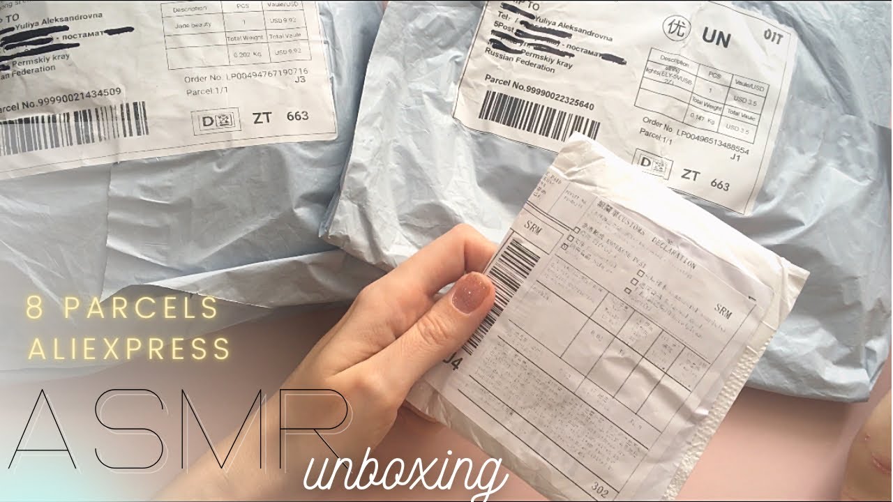 ASMR Unboxing 8 посылок AliExpress АСМР шуршалка с шёпотом Russian whisper