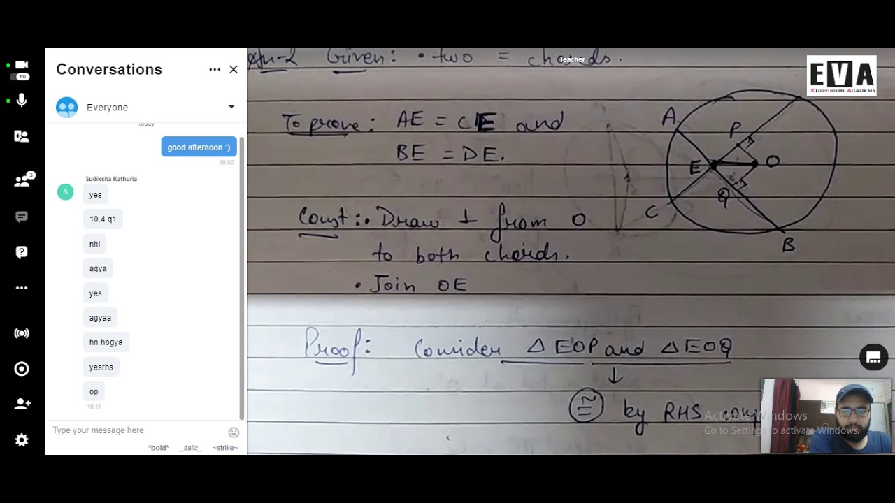 Eduvision Academy -- EVA -- Maths -- Class-9th -- Ch.-10 -- Circles #44