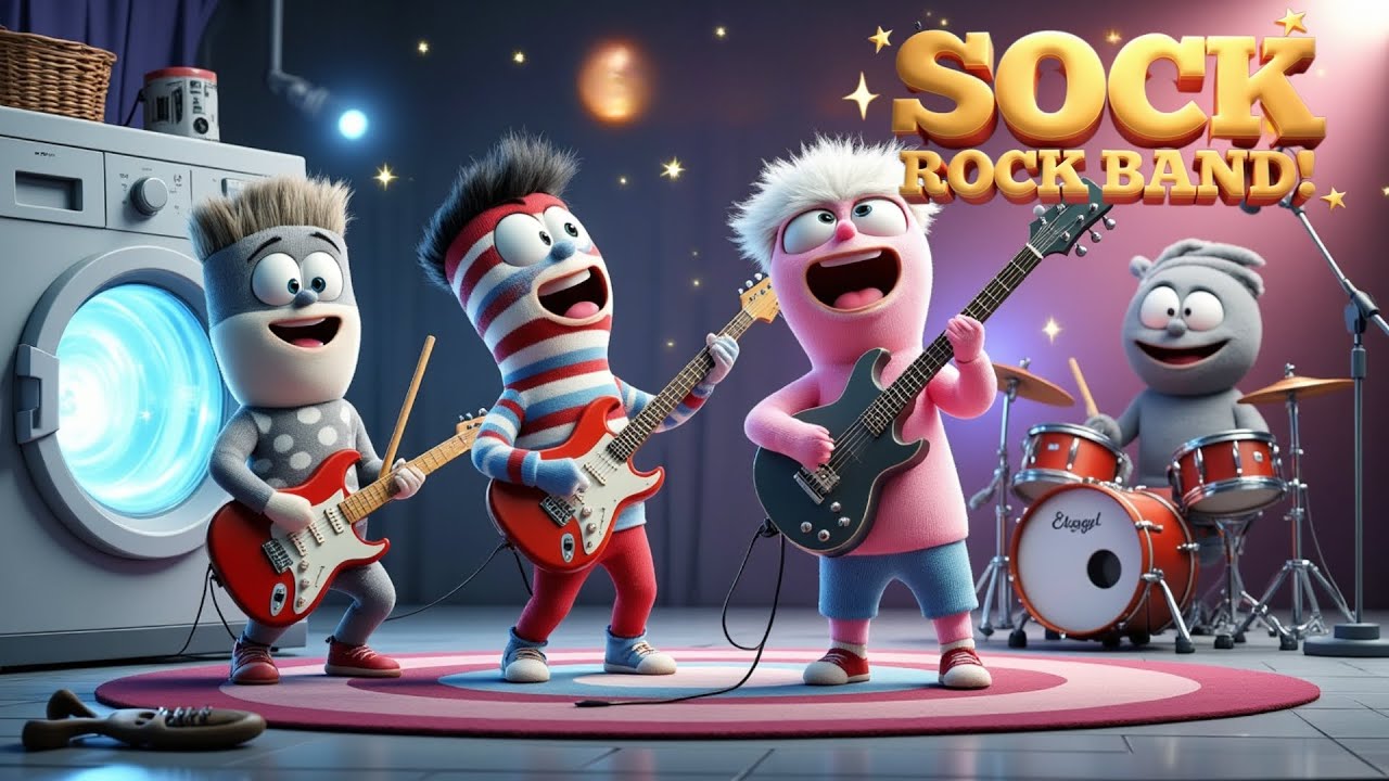 🧦🎸 Lost Sock Rock Band! Where Do Lost Socks Go? 🎵 Sock Rockets in the Dryer 🎶 Funny Kids Song 2025 💙