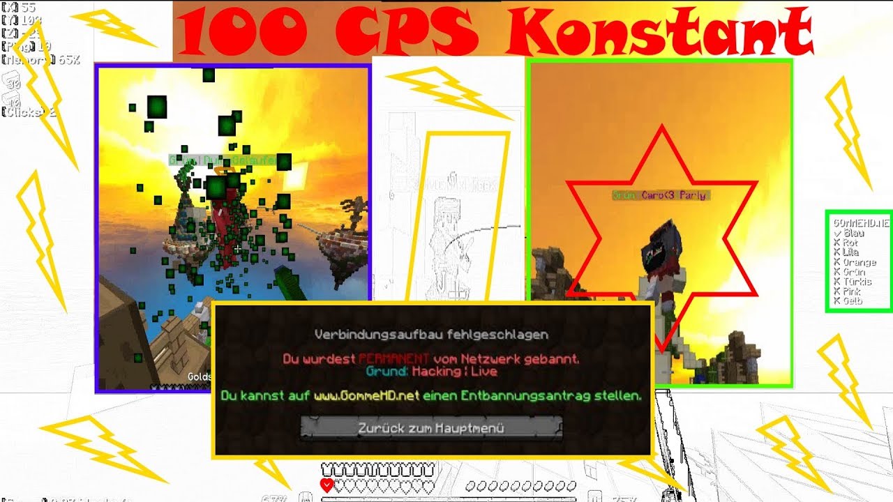KONSTANT 100 CPS in BEDWARS [eingeblendet] + YouTube PAUSE + vs. 2 ALTE CLANMATES ohne BETT k&auml;mpfen!