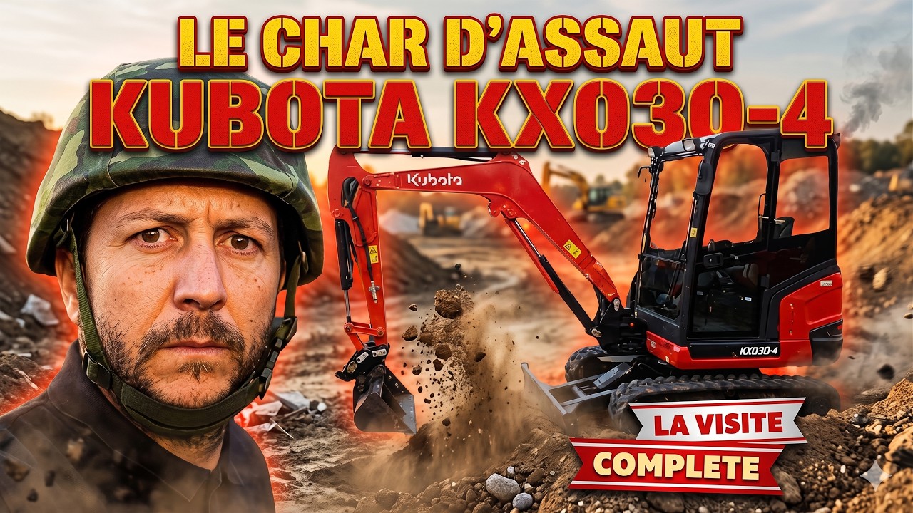 Minipelle Kubota KX030-4 | Visite du char d'assaut de chez Kubota, version 2.7 tonnes