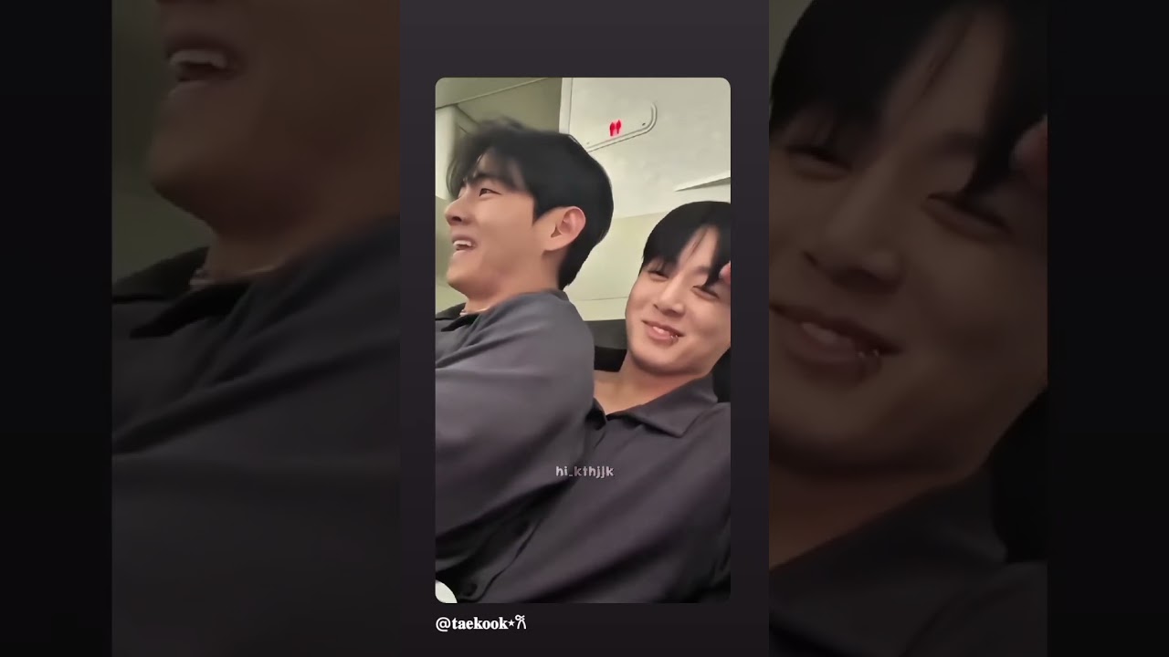 Tae was sitting JK's LAP in aeroplane🤯😍 #taehyung #jungkook #taekook #vkook #kookv #taeguk