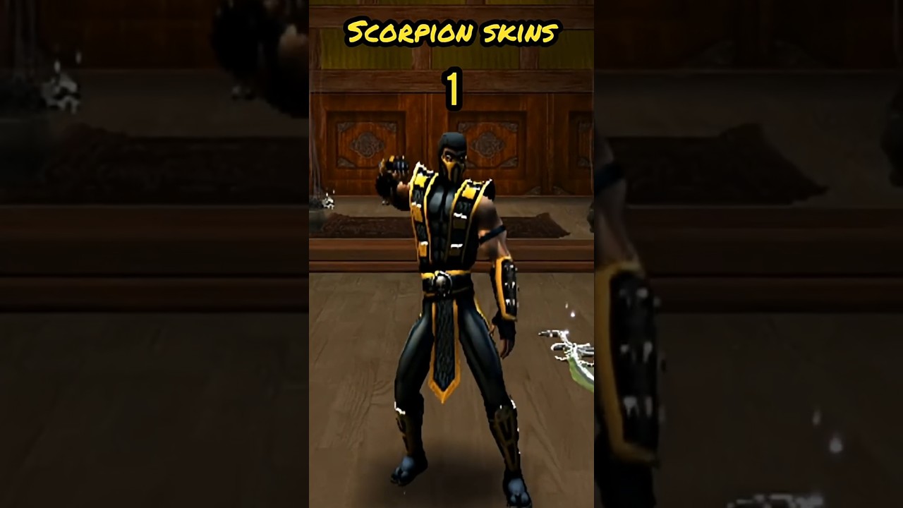 all skins of scorpion in ultimate mortal kombat shaolin monks #mk #gaming #mk3 #mk1 #mortalkombat