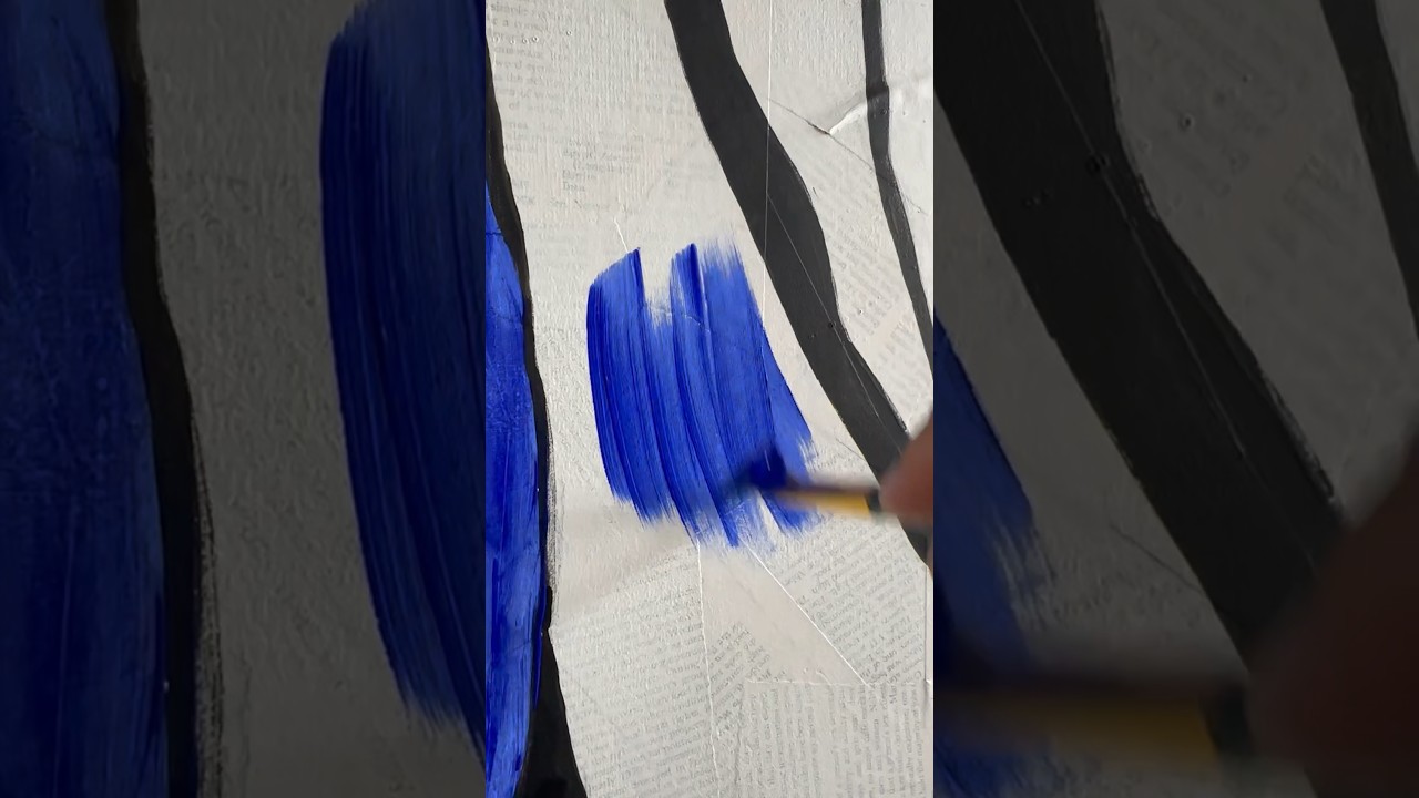 ASMR Paint Strokes 🎨 #asmr #paintstrokes #painting #blue #paintbrush
