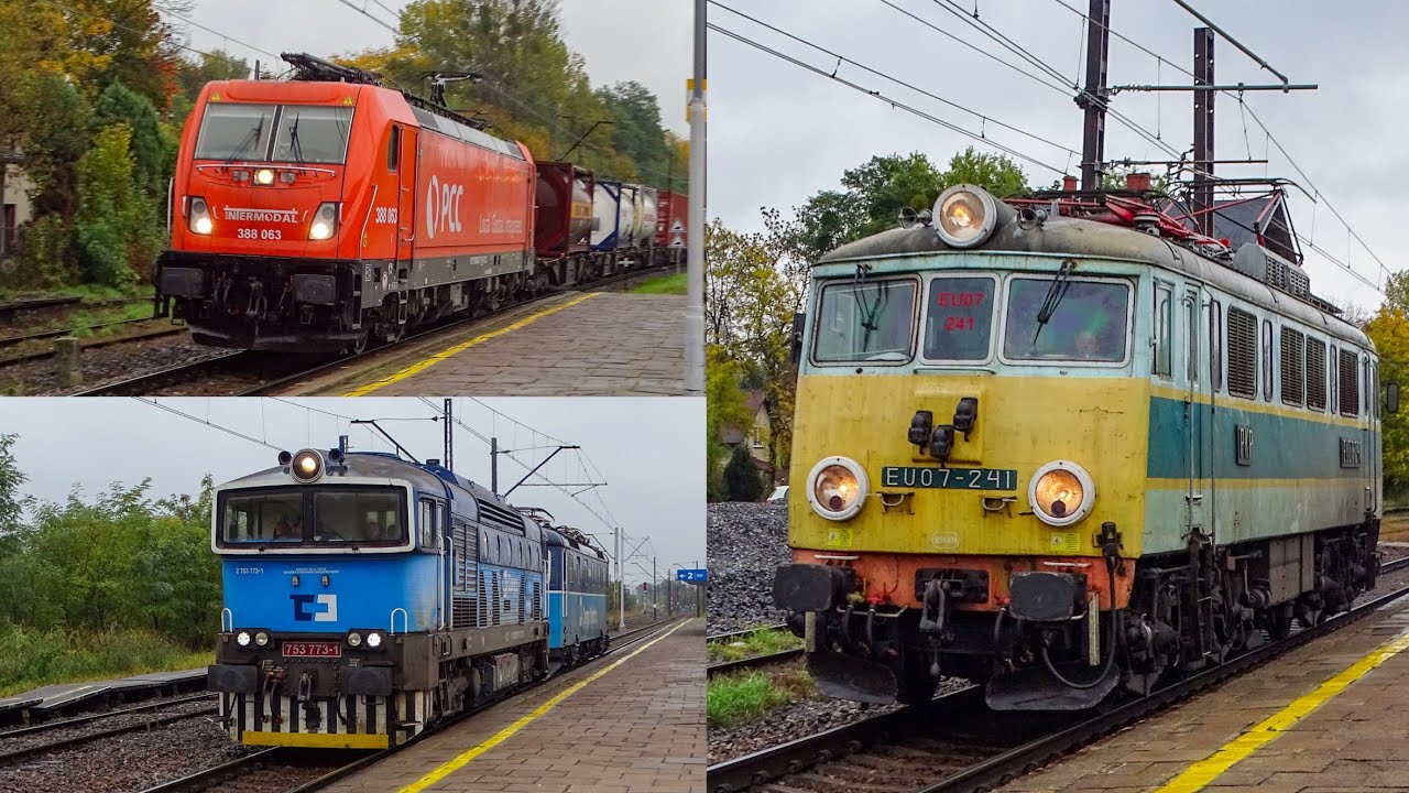 Jedenaście pociągów w deszczowy dzień w Nakle Śl. | EU07-241 i inni | 11.10.2025
