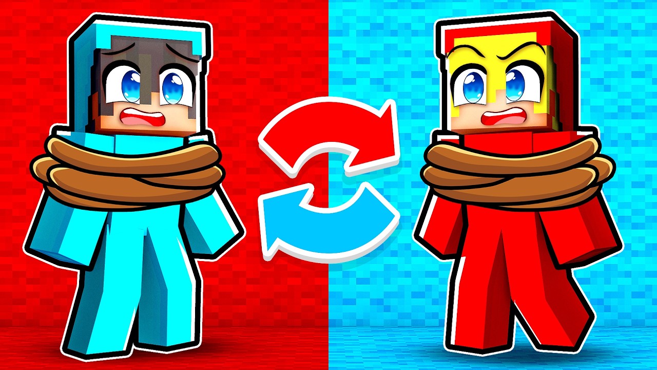 ZAMIENIAMY SIĘ KOLORAMI w Minecraft! 🔵🔴