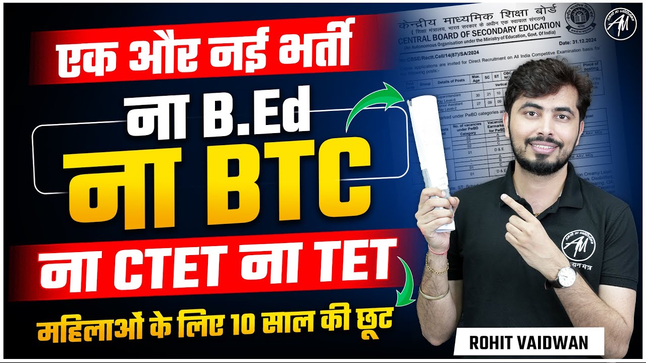 CBSE Vacancy 2025 : CBSE Recruitment 2025 I CBSE Superintendent Vacancy information by Rohit Vaidwan