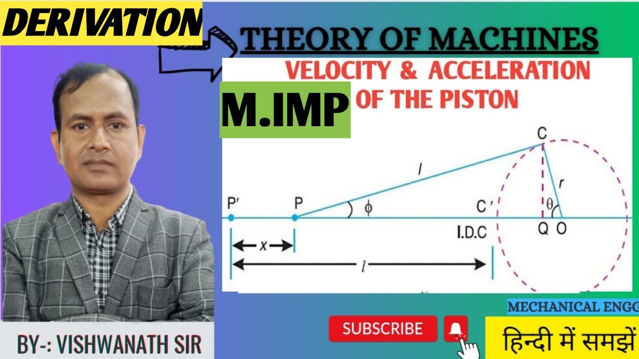 Find  Velocity And Acceleration For Reciprocating Engine.Velocity And Acceleration Reciprocate Engin