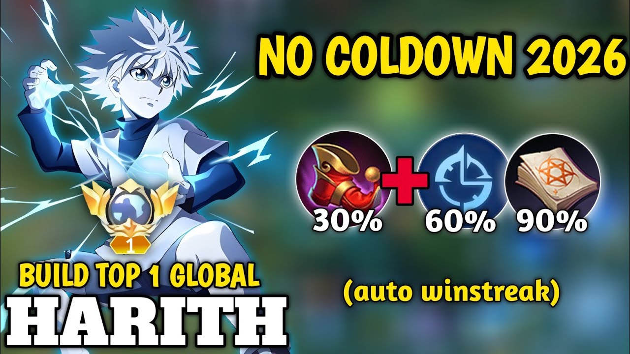TOP 1 GLOBAL HARITH TUTORIAL HARITH NO COOLDOWN TERBARU AUTO WINSTREAK ! TOP GLOBAL HARITH - MLBB