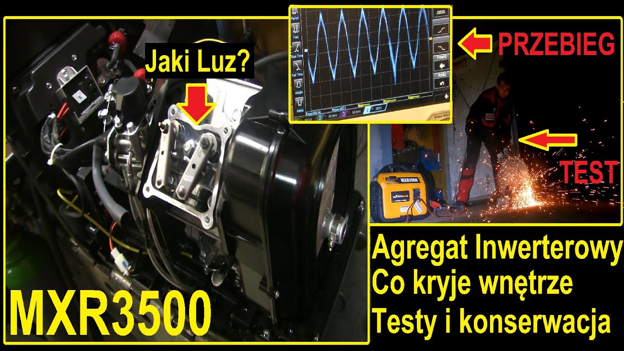 Agregat inwerterowy prądotwórczy jak działa budowa MXR3500 konserwacja luz zaworowy OHV test Sinus